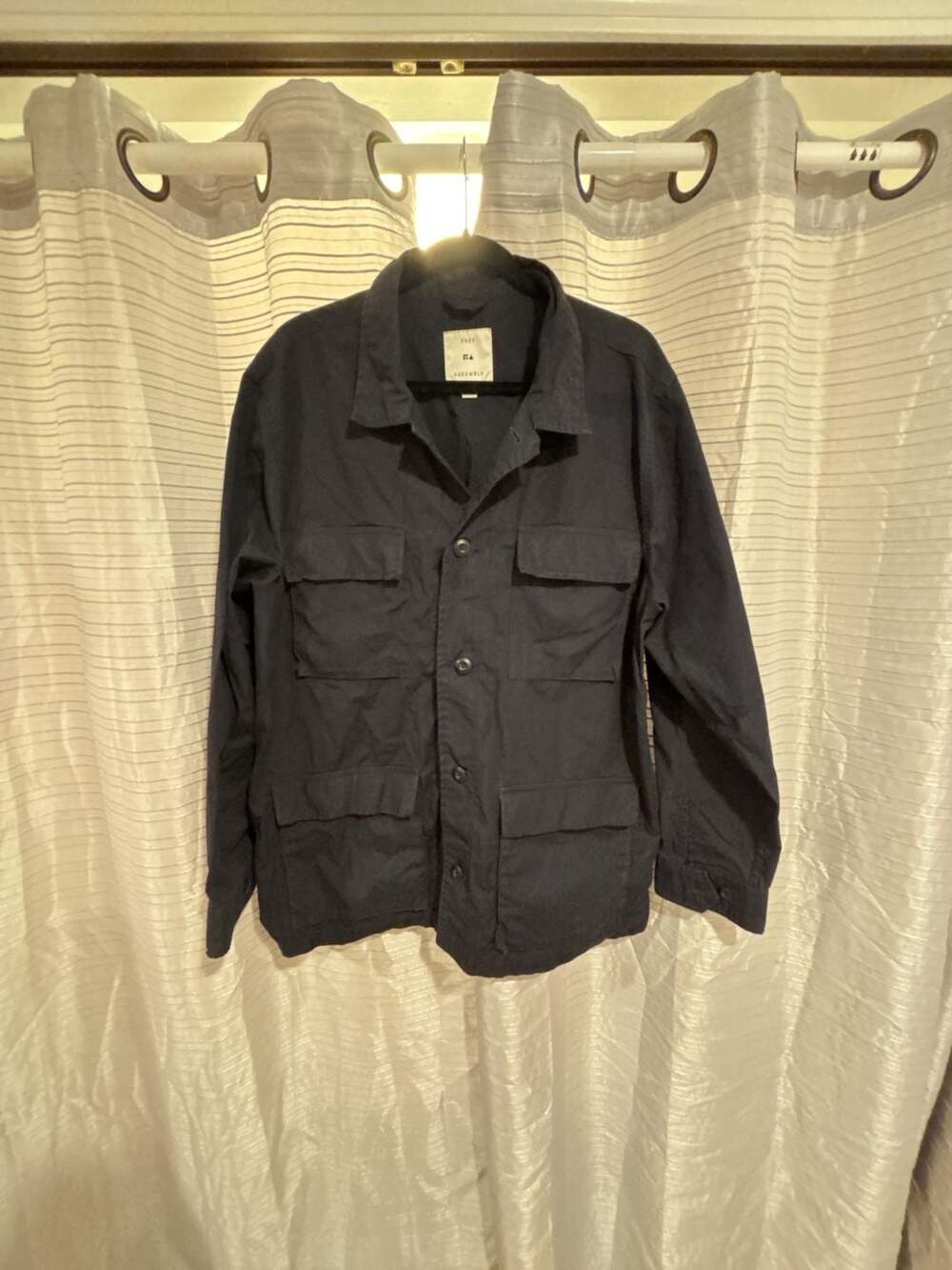 Free Assembly Utility Shirt Jacket Size XL Black Cotton Field Jacket